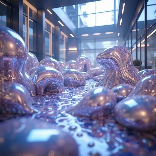 spheres,cinema 4d,3d render,glass balls,render,3d rendered,shader,shaders,3d rendering,silver balls,renderer,fractal environment,materialise,caustics,physx,procedural,fractal lights,blue spheres,crystallization,rendered