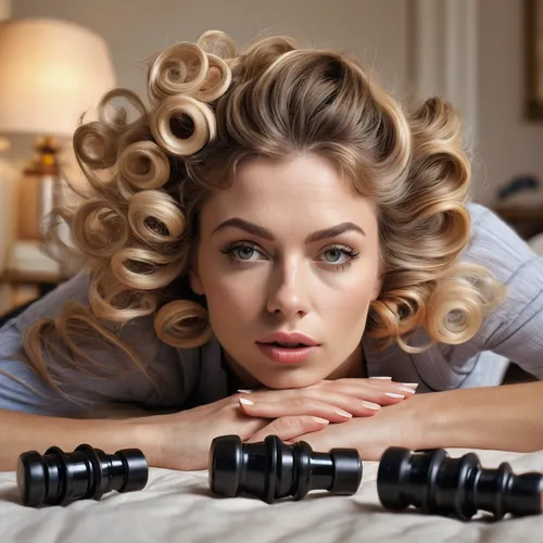 curlers,management of hair loss,artificial hair integrations,hair iron,blonde woman,vintage makeup,hairdressing,woman laying down,updo,retro women,hairstyler,gena rolands-hollywood,female hollywood actress,vintage woman,lace wig,hairdresser,retro woman,woman on bed,blonde woman reading a newspaper,curler,Photography,General,Natural