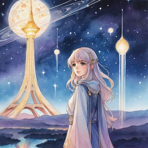 colored pencil sketch, cosmic starry skies and fantasy scenery landscape,
watercolor ink,libra,aurora,luna,zodiac sign libra,stars and moon,moon and star background,star mother,rem in arabian nights,s