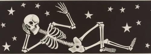 a skeleton that is laying down on the ground,vintage skeleton,skelly,danse macabre,skeletal,boney,skeletons