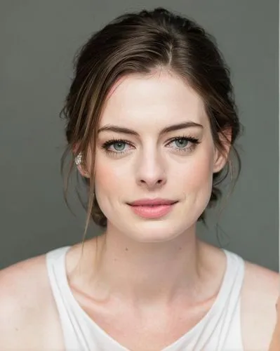 [Anne Hathaway:1.3,28 yo](realistic HD photo,) clean skin
((rich skin texture)), ID photo,  up, medium shot, clear background, 8k, rich details, real, high resolution, extremely high quality, detailed