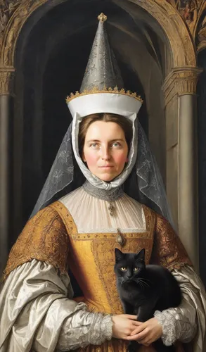 gothic portrait,cat european,napoleon cat,portrait of christi,cat portrait,portrait of a woman,woman holding pie,portrait of a girl,cat sparrow,figaro,cat image,cat,girl with cloth,the hat of the woman,tudor,medieval hourglass,domestic cat,cirneco dell'etna,bolognese,girl with cereal bowl