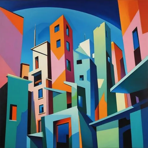 colorful city,savoye,apartment blocks,hejduk,mondriaan,weisman,Conceptual Art,Fantasy,Fantasy 07