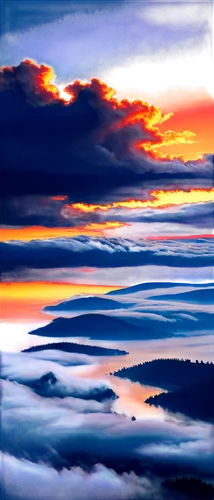 sea of clouds,sea of fog,seascape,atmosphere sunrise sunrise,cloudscape,cloud bank,cloud image,above the clouds,hot-air-balloon-valley-sky,aerial landscape,sea landscape,skyscape,coastal landscape,landscape background,panoramic landscape,brush strokes,world digital painting,sky clouds,mountain sunrise,fog banks,Conceptual Art,Sci-Fi,Sci-Fi 07