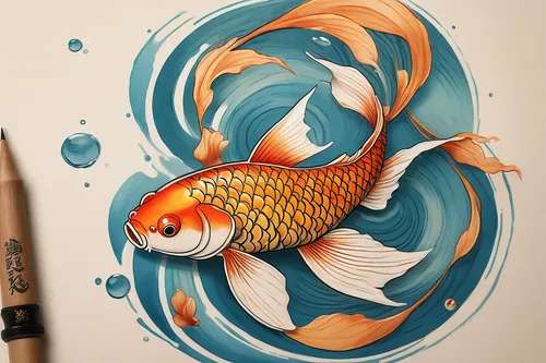 koi fish,koi carp,koi,fish pen,goldfish,fish in water,fish,small fish,ornamental fish,two fish,blue fish,fishes,beautiful fish,koi carps,koi pond,tropical fish,red fish,yellow fish,copic,gold fish,Conceptual Art,Oil color,Oil Color 12