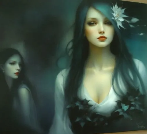 mesmerizing painting,persephone,viveros,gothic portrait,behenna,hekate,mystical portrait of a girl,hecate,sirenia,priestesses,duchesse,undine,hoshihananomia,norns,lacombe,rhinemaidens,white lady,lily 