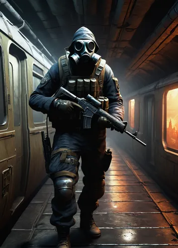 vigil,fuze,mercenary,combat medic,infiltrator,sledge,metro,submachine gun,smoke background,shooter game,hallway,swat,grenadier,mute,operator,underground,assault rifle,ballistic vest,tunnel,cg artwork,Illustration,Realistic Fantasy,Realistic Fantasy 06