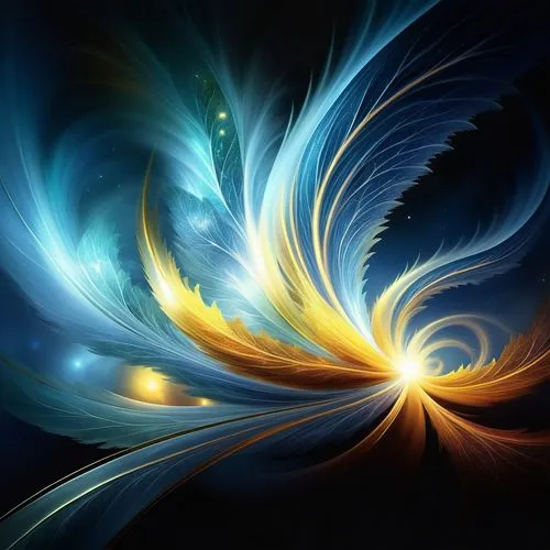 amazing fractal,the abstract pattern is in blue, yellow, and white,apophysis,abstract background,light fractal,fractal art,abstract backgrounds,sunburst background,Illustration,Realistic Fantasy,Reali