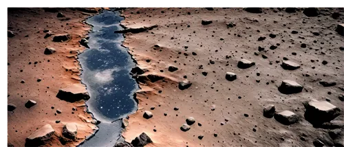 fluvial landforms of streams,moonscape,lunar surface,lunar landscape,impact crater,aeolian landform,crater rim,mars i,volcanic landform,craters,moon surface,crater,braided river,landform,moon valley,soil erosion,alluvial fan,crevasse,lava tube,topography,Illustration,American Style,American Style 15