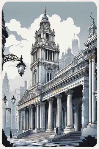 gringotts,neoclassical,marble palace,cassation,capitols,zagreus,sanctorum,palaces,archdukes,columns,palace,capitol,archbishopric,borromini,halicarnassus,threadneedle,delgada,europe palace,imperialis,neoclassicist,Unique,Design,Sticker