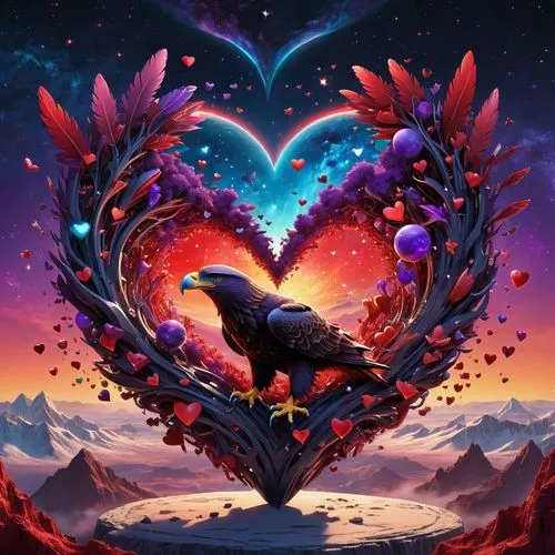 A mesmerizing 4K UHD high definition image that captures the essence of love and emotion, with the name "A single eagle" written in exquisite, flowing red letters. The centerpiece is surrounded by an 