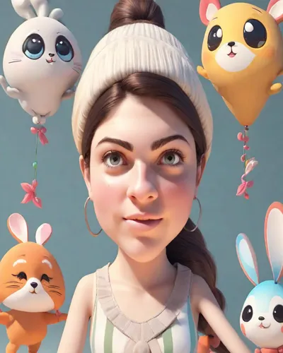 cute cartoon character,character animation,fairy tale icons,animal balloons,olaf,bunnies,rabbits,rabbit family,no ear bunny,animator,little bunny,rabbit owl,disney character,easter theme,clay animation,baby icons,bunny,the girl's face,star balloons,agnes,Digital Art,3D