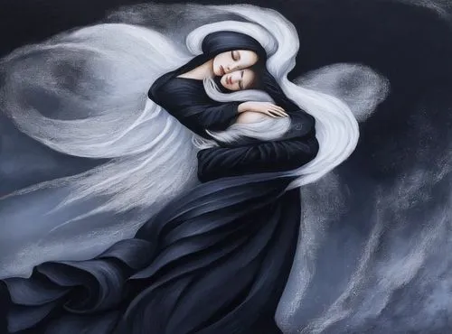 prioress,hecate,foundress,isoline,the angel with the veronica veil,mourners,canoness,monjas,frison,the prophet mary,mourner,llorona,dolorosa,gothic portrait,vieria,angel of death,carmelite,passionist,