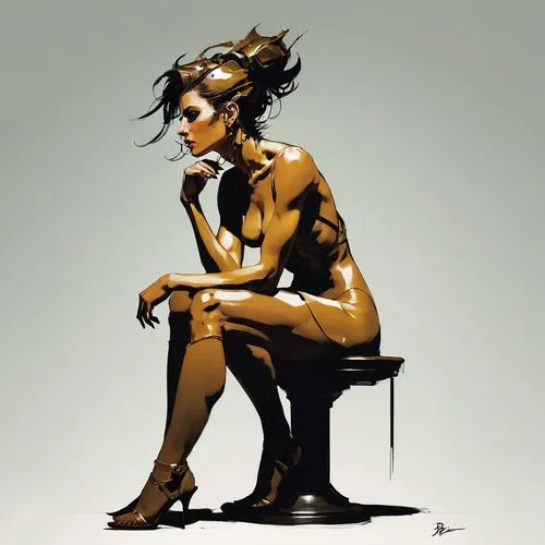 tears bronze,figure drawing,woman sitting,girl sitting,catwoman,painted lady,fashion illustration,transistor,dryad,woman sculpture,smoking girl,art deco woman,vesper,faun,croft,woman frog,sculptor,broncefigur,sprint woman,bronze figure,Conceptual Art,Fantasy,Fantasy 06