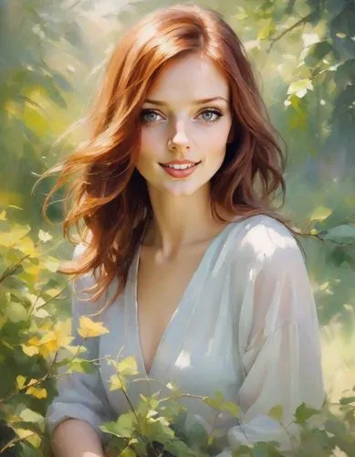 romantic portrait,fantasy portrait,donsky,girl in the garden,world digital painting,young woman,girl portrait,digital painting,behenna,mystical portrait of a girl,margairaz,nabiullina,photo painting,portrait background,demelza,girl in flowers,redheads,young girl,rousse,pushkina,Digital Art,Impressionism