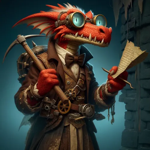 kobold,magistrate,fish-surgeon,rotglühender poker,merchant,investigator,vendor,clockmaker,watchmaker,draconic,art bard,dodge warlock,pirate,pirate treasure,puppeteer,male character,massively multiplay