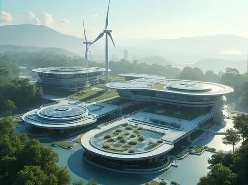 futuristic architecture,solar cell base,futuristic landscape,seasteading,futuristic art museum,arcology,ecotopia,ecovillages,skylon,cyberport,renewable,floating islands,ringworld,technopolis,cleantech,renewable energy,artificial islands,greentech,sky space concept,renewable enegy,Photography,General,Realistic