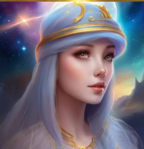 fantasy portrait,fantasy picture,fantasy art,priestess,zodiac sign libra,world digital painting,elza,custom portrait,aurora,andromeda,portrait background,athena,show off aurora,libra,fantasy woman,mystical portrait of a girl,digital painting,sorceress,violet head elf,artemis,Illustration,Realistic Fantasy,Realistic Fantasy 01