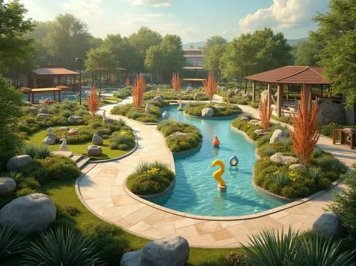 koi pond,lifespring,resort,diamond lagoon,outdoor pool,3d rendering,swim ring,zen garden,golf resort,swimming pool,underwater oasis,landscaped,summerland,pools,3d rendered,ponds,lagoon,artificial islands,garden pond,holiday complex,Photography,General,Realistic