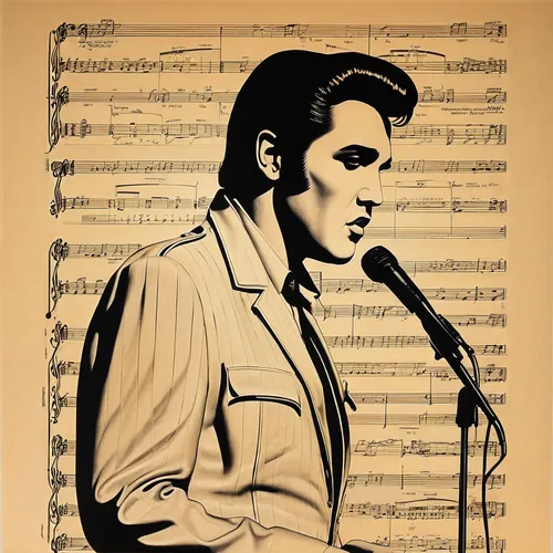 elvis presley,elvis,sheet music,man with saxophone,vintage drawing,jazz singer,drawing trumpet,music digital papers,sheet of music,saxophone playing man,jazz,old music sheet,elvis impersonator,rockabilly,musician,cool pop art,music sheets,musical paper,retro 1950's clip art,vintage illustration,Illustration,Retro,Retro 06