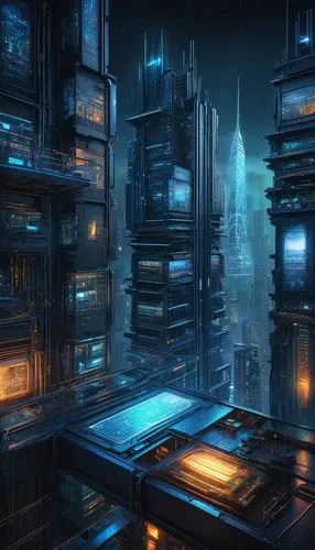 cybercity,cybertown,cityscape,cyberpunk,metropolis,cyberia,bladerunner,cyberport,cyberscene,cyberview,synth,computerworld,book wallpaper,cybernet,microdistrict,dystopian,hypermodern,fractal environment,futuristic landscape,density,Illustration,Realistic Fantasy,Realistic Fantasy 35