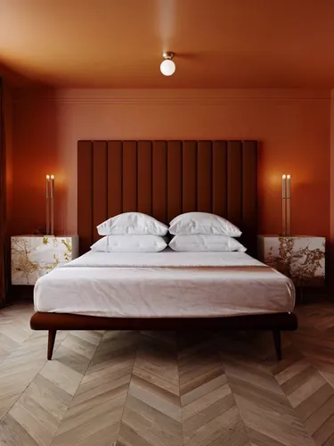 parquet,checkered floor,casa fuster hotel,ceramic floor tile,wood flooring,wooden floor,danish room,wood floor,floor tiles,hardwood floors,bedroom,patterned wood decoration,guest room,almond tiles,flooring,guestroom,boutique hotel,great room,sleeping room,geometric style