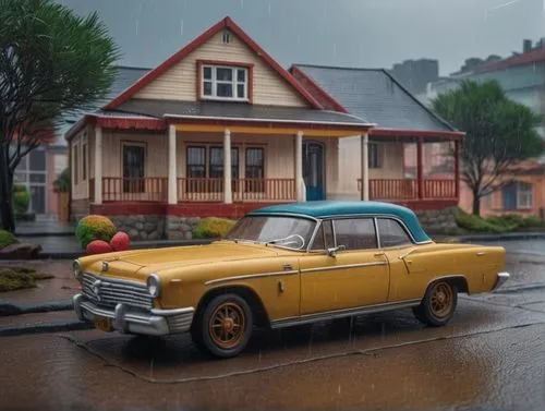 volvo amazon,rainy day,aronde,1955 montclair,3d car model,rainy,w112,lotus cortina,volvo 66,opel record p1,retro car,studebaker champion,retro automobile,retro vehicle,yellow car,mercedes benz 190 sl,