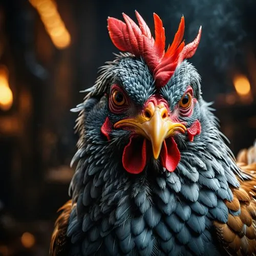 portrait of a hen,hen,bantam,cockerel,coq,redcock,Photography,General,Fantasy