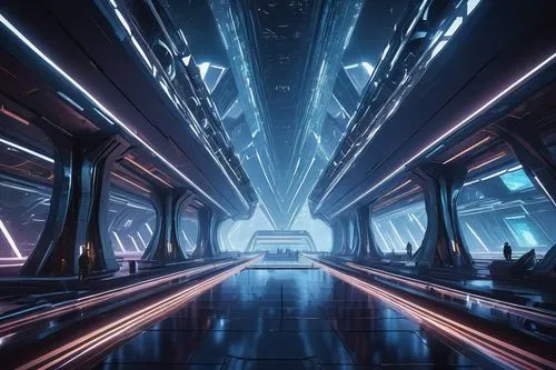 spaceship interior,hyperspace,tron,futuristic landscape,coruscant,arcology,spaceport,megastructure,scifi,sulaco,cybercity,hyperdrive,futuristic art museum,sci - fi,spaceship space,cyberscene,sci fi,nostromo,cyberia,transwarp,Conceptual Art,Oil color,Oil Color 17