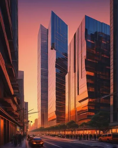 difc,city scape,futuristic architecture,business district,koinange,office buildings,transbay,costanera center,urban towers,songdo,tishman,capitaland,city buildings,barangaroo,skyscrapers,glass facades,tall buildings,cybercity,firstcity,buildings,Illustration,Retro,Retro 26