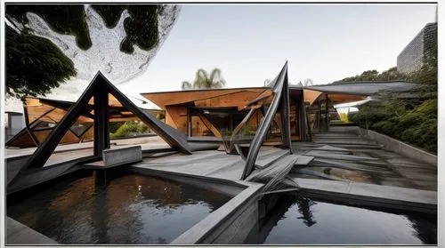 corten steel,landscape designers sydney,landscape design sydney,futuristic architecture,archidaily,mirror house,cube stilt houses,garden design sydney,steel sculpture,modern architecture,garden sculpt