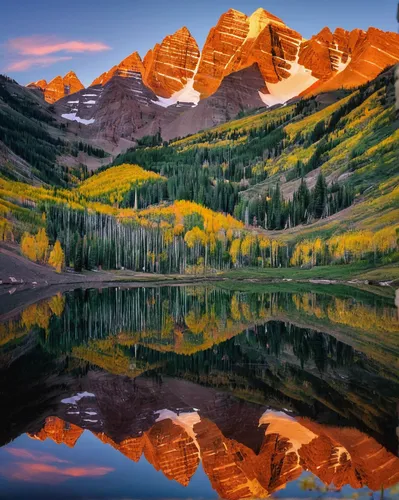 bow lake,colorado,telluride,aspen,mountain sunrise,rocky mountain,rocky mountains,mountain lake,alpine lake,swiftcurrent lake,montana,reflection in water,autumn mountains,mountainlake,utah,dove lake,reflections in water,mirror reflection,reflection of the surface of the water,glacier national park,Illustration,Retro,Retro 05