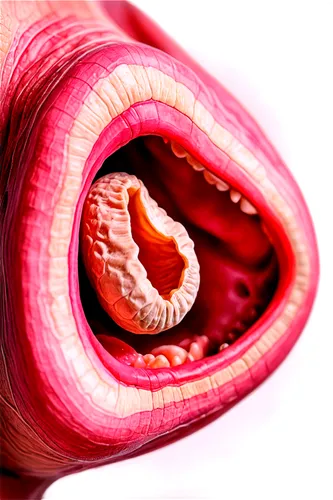 Lingual tonsils, medical illustration, close-up view, detailed anatomy, pinkish-white color, irregular shape, soft focus background, shallow depth of field, subtle lighting, 3/4 composition, high-cont