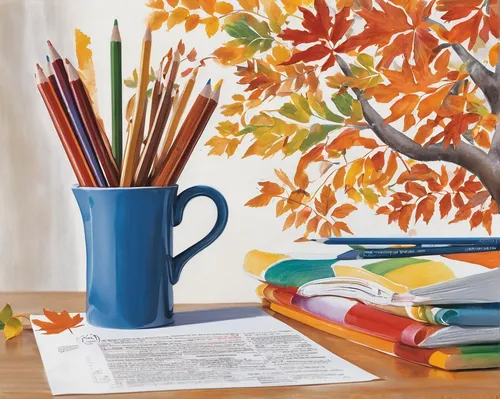 coolest shades of fall energize work study spaces ppg on home office color trends id=64922,colored pencil background,autumn still life,colourful pencils,coloring for adults,foliage coloring,autumn col