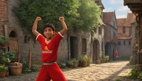 aladin,aladdin,aladha,miguel of coco,basketball player,rome 2,tangled,riad,animated cartoon,spain,jackie chan,cheering,streetball,believe can fly,3d rendered,red banner,red tunic,digital compositing,romans,fifa 2018,Art,Classical Oil Painting,Classical Oil Painting 41