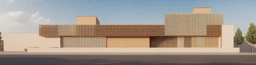 This is a view of a primary school in a temperate climate. Kurdish design elements have been used in the design. I want the facade to be creative, beautiful, and have a sense of movement in the shells