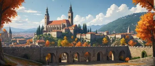 autumn background,kotor,oktoberfest background,transylvania,seregil,autumn mountains,sylvania,portal,citadels,toussaint,reichstadt,rivendell,autumn frame,autumn theme,autumn landscape,riftwar,medieval town,autumn scenery,fall landscape,gondolin,Photography,General,Fantasy