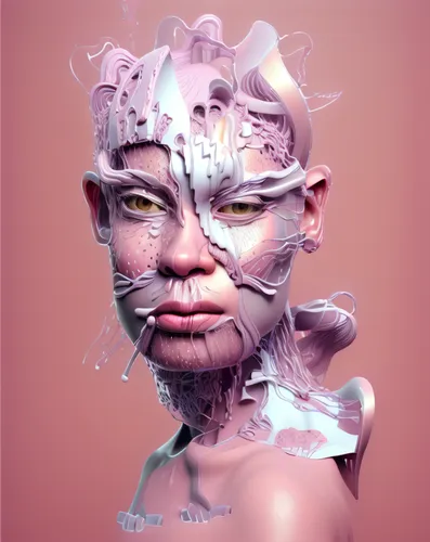 sculpt,3d render,blender,low poly,gradient mesh,3d rendered,render,fractalius,digital painting,generated,crown render,3d model,digital art,b3d,low-poly,material test,3d fantasy,geometric ai file,human head,humanoid