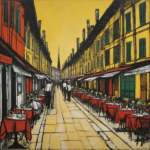 bistrot,bistro,paris cafe,david bates,braque saint-germain,montmartre,street scene,watercolor paris,boulevard,street cafe,arles,parisian coffee,aix-en-provence,lyon,italian painter,the cobbled streets,braque francais,watercolor paris shops,st-denis,bordeaux,Art,Artistic Painting,Artistic Painting 01