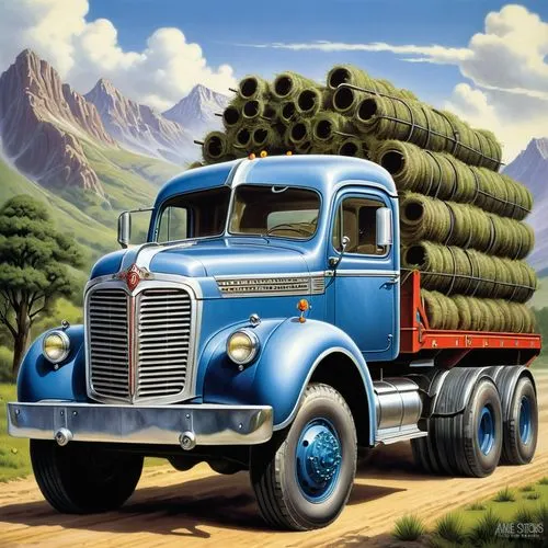 logging truck,log truck,long cargo truck,ford cargo,tractor trailer,bales of hay,hay stack,hay bale,hay bales,ford truck,freight transport,pickup-truck,truck driver,delivery truck,straw bales,vehicle transportation,freight wagon,hemp,haymaking,hemp oil,Conceptual Art,Fantasy,Fantasy 30