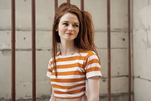 horizontal stripes,girl in t-shirt,striped background,long-sleeved t-shirt,redhead doll,isolated t-shirt,liberty cotton,wood daisy background,in a shirt,realdoll,pippi longstocking,stripes,wooden mannequin,photo session in torn clothes,redheaded,mary jane,cotton top,tshirt,female model,clary,Photography,Natural