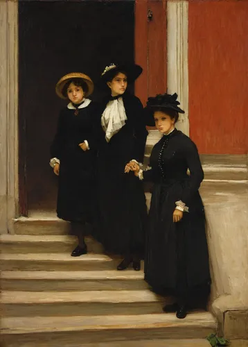 school children,young women,pilgrims,girl on the stairs,young couple,the sale,bougereau,partiture,suffragette,mother with children,children studying,monks,women at cafe,two girls,nuns,the hat of the woman,spectator,witches,la violetta,contemporary witnesses,Photography,Black and white photography,Black and White Photography 13