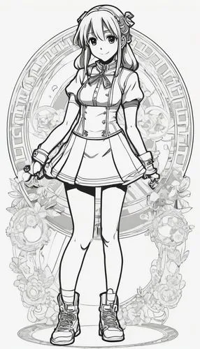 megatokyo,lineart,futo,mono-line line art,oracle girl,mono line art,Illustration,Japanese style,Japanese Style 02