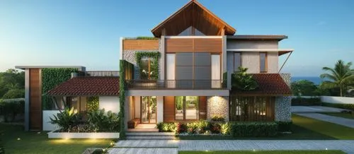 holiday villa,modern house,rumah,residential house,javanese traditional house,wooden house,Photography,General,Realistic