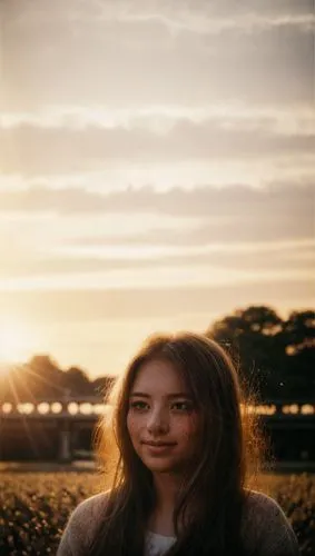 a woman is standing in front of the sun,solar,sunburst background,poki,sun,lens flare,portrait background