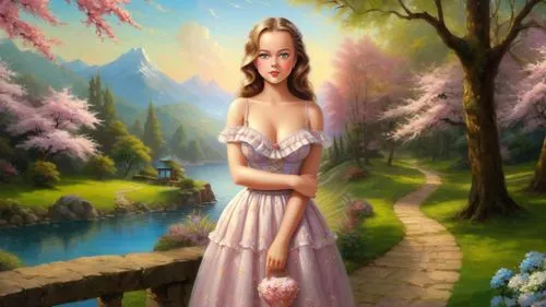 fantasy picture,fantasy art,galadriel,aerith,fantasy portrait,girl in a long dress,margaery,fairy tale character,girl in flowers,faerie,bridalveil,margairaz,romantic portrait,fantasy woman,girl in the garden,springtime background,celtic woman,tuatha,spring background,delenn