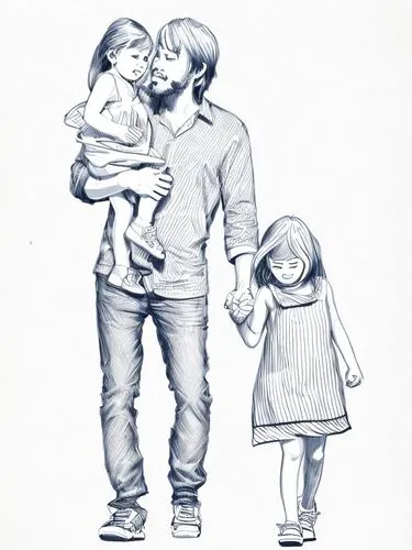 parents with children,happy family,pencil drawings,harmonious family,parents and children,pencil drawing,kids illustration,line art children,oleaster family,little boy and girl,david-lily,violet famil