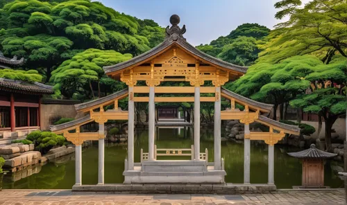 japanese shrine,asian architecture,shinto shrine,chinese temple,chinese architecture,buddhist temple,the golden pavilion,japanese garden ornament,hall of supreme harmony,hyang garden,hanging temple,go