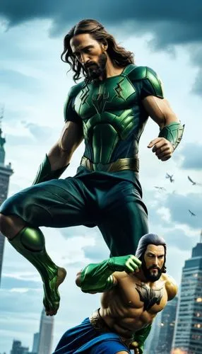 jesus christ,an advertit for a movie starring the two main superheros,atlantean,ghazan,nagraj,aquaman,invigoration,skaar,superhero background,parashuram,orishas,manannan,atlanteans,mughul,parshuram,sh