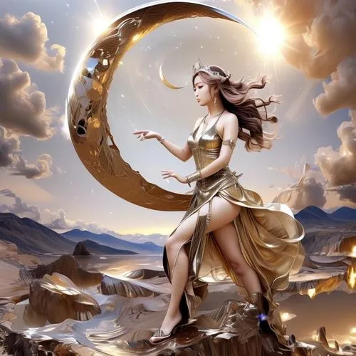 goldmoon,celestial body,lunae,hesperides,fantasy picture,inanna,zodiac sign libra,asherah,eclipse,fantasy art,moon phase,spring equinox,mythography,the zodiac sign pisces,sun moon,mythologically,moonshell,qabalah,occultation,crescent moon